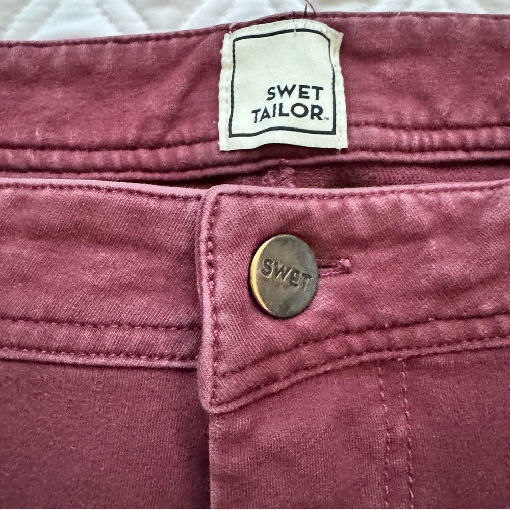 Swet Tailor All-In Pants 5 Pocket Stretch Oxblood Maroon Size W36 x L32 - Picture 3 of 15